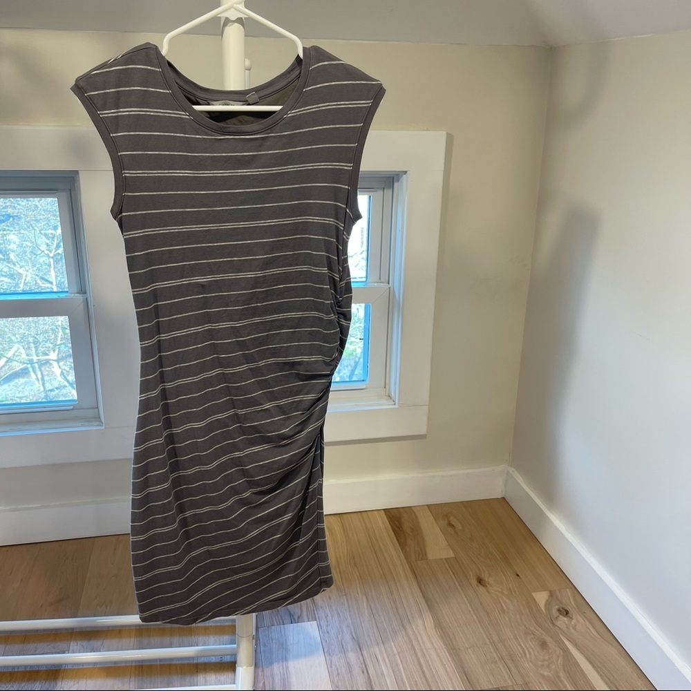 Athleta Gray Striped Dress, S